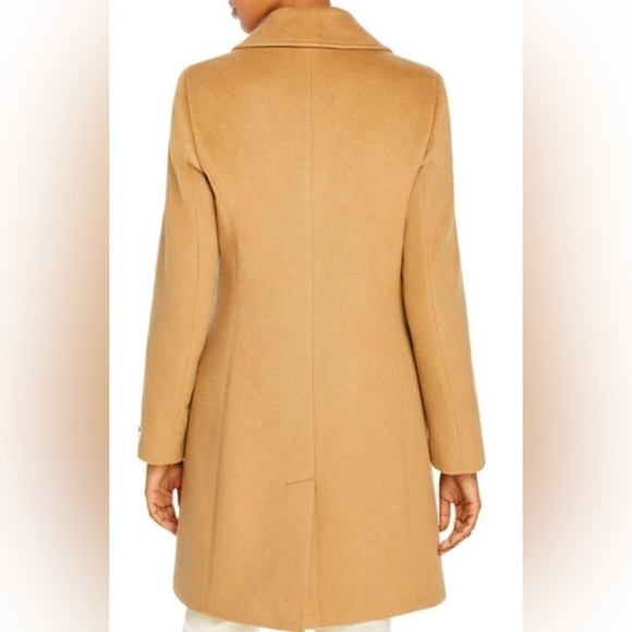 NWT Calvin Klein Classic Single Breasted Wool Cashmere Coat in Camel - Picture 6 of 15